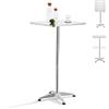 [en.casa] Tavolo Alto da Bar ad Altezza Regolabile 75/115 cm Tavolino da Bistrot con Piano Quadrato Ribaltabile 60x60 cm da Esterno e Interno - Colore Argento