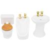 VGEBY Vasca da Bagno per Casa delle Bambole, Set da Bagno in Miniatura per Casa delle Bambole 1/24 Simulazione Vasca da Bagno in Ceramica Kit Lavabo per WC(#1)