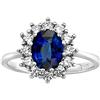 SILVEGO Anello da Donna in Argento 925 Anello della Principessa Kate con Zaffiro Sintetico, JJJRK985