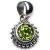 NKlaus ciondolo con pietra di peridoto in argento 925 ossidato 2cm amuleto talismano 10108