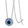 Silvora Occhio di Turco Collana Amuleto Demone Occhio Blu Argento Sterling 925 Occhio Azzurro Collana Vontage Antiallergico Regalo Mamma Ragazza