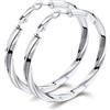 Bestyle Orecchini Donna Cerchio in Acciaio Inossidabile, Orecchini Cerchio Donna Intrecciato 60mm Confezione Regalo