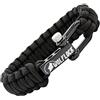 Wolflock | Braccialetto in paracord, per sopravvivenza all'aperto, nero, marrone, verde, nero e bianco, chiusura rapida in acciaio inox, colore: Nero , cod. WLSV19