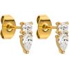 Purelei® Eternal Flame Orecchini a lobo - Orecchini con zirconia scintillanti da donna - Acciaio inossidabile 18K placcato oro - 3 x 8 mm - Perfetti per look auricolari curati - Oro/Argento/Oro rosa