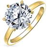 Bling Jewelry Personalizza Anello di Fidanzamento Solitario Classico e Senza Tempo con Zirconia Cubica 3CT AAA CZ, Taglio Rotondo Brillante a 6 Griffe per Donne, Fascia Sottile da 2MM in Argento Sterling .925