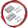 efuturetime 2 PZ. Connettore Anderson 50A con cavo elettrico da 60 cm AWG-10, set di connettori per batteria ad alta corrente per auto, roulotte, barche, sistemi solari, grigio
