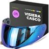 Everalo Visiera Compatibile con HJC I90 - I91 - HJ33 (Blu Elettro)