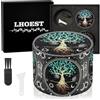 LHOEST Grinder - Macinapasta per spezie a forma di albero, macinacaffè in metallo, confezione da 4