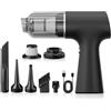 Riiriou Aspirabriciole Senza Fili 12000Pa 4 in 1 Aspirapolvere Auto Portatile Mini Aspirapolvere con Motore Brushless Ricaricabile Aspirapolvere per Auto Casa Ufficio Peli di Domestici (Nero)