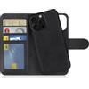 MyGadget Cover compatibile con iPhone 16 Pro Max - Custodia Libretto Magnetica - Portafoglio Flip Wallet Case - Porta Carte in Similpelle PU Removibile Nero