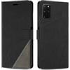 SONWO Cover per Samsung Galaxy S20 Plus/Galaxy S20+, Flip Caso in PU Pelle Case Cover Custodia con Slot per Schede e Supporto Stand per Galaxy S20 Plus/Galaxy S20+, Nero