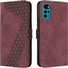 OKZone Cover per Motorola Moto G22, Custodia in PU Pelle per Motorola Moto G22, Custodia a Libro Protettiva Folio Portafoglio con Chiusura Magnetica e Slot per Carte Wallet Case Flip Cover (Rosso)
