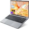 Moacreto Portatile PC 15,6 pollici con Office 365, Notebook 16GB RAM SSD 512 GB Celeron N95, Computer portatile 1920 * 1080 FHD WiFi5, Laptop con Touch ID tastiera retroilluminata full size