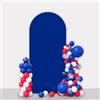 AIBIIN Sfondo a forma di arco 2x5ft (0,6 x 1,5 m) colore blu reale con copertura per telaio ad arco con parte superiore rotonda, 2 lati, adatto per supporto sfondo per cerimonie nuziali, feste di