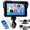 Techschermo Schermo Carplay Portatile per Moto, Carplay Wireless e Android Auto per Moto, Schermo Touchscreen Impermeabile IP68 da 5 Pollici per Moto, Supporto GPS, Mirror Link, Bluetooth, Porta TF