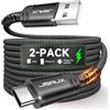 JSAUX 2 cavi USB C 3,1 A da 2 m, cavo di ricarica USB tipo C, ricarica rapida, compatibile con Samsung Galaxy S22 S21 S20 S10 S9 S8 Plus, Note 20 10 9 8, A3 A5, LG G5 G6 V20, Huawei P30 P20