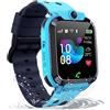Puhiuyoi GPS Smartwatch per Bambini, Smartwatch Bambini con Telefono, Chat Vocale, Cellulare, SOS, Touchscreen, Fotocamera, Gioco, IP68 Smartwatchper Ragazza e Ragazzo 4-12 Anni Regalo