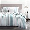 Home Linge Passion | Copripiumino - 3 Pezzi | 100% Cotone - 57 Fili | 2 Persone - 240x260 cm | Bellamy Bianco Blu,