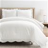 Lush Decor Coastal Chic - Set di biancheria da letto con bordo smerlato, 3 pezzi, colore: blu/bianco, set di biancheria da letto matrimoniale