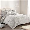 Peri Home Set copripiumino e federe, 100% cotone, 3 pezzi, per letto matrimoniale, in ciniglia grigia, rosa