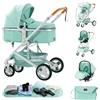 ALYIKOU passeggino compatto a ombrello 3 in 1, da 0 a 4 anni (25 kg max), leggero, passeggino da città, con carrello di trasporto,nero