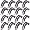 Glarks Set di 16 morsetti a U a 2 fori da 32 mm, in acciaio inossidabile 304, cuscinetti in gomma rigida, staffa a U, kit assortito per fissaggio tubi (32 mm)