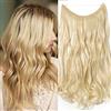 TESS Extension Capelli Veri Filo Invisibile 50 cm, Biondo chiaro Capelli Finti Ondulato g Extension Capelli Un Pezzo