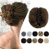 Elailite Posticci per Chignon Capelli con Clip Pinza Chignon Finto Elastico Donna Hair Bun # Marrone Medio/Biondo Sabbia