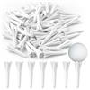 SAVITA 50pz Golf Tee, Tee da Golf Corte in Plastica Tee da Golf Sfuse da 38mm Accessori per l'Allenamento del Golf Strumento per la Pratica del Golf per Ferri Par Tre Ibridi (Bianco)