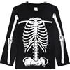 MOMBEBE COSLAND Skeleton Shirt Bambini Costume Halloween Ragazzi, Nero,9-10 Anni