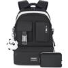 FRONET Zaino Scuola Media Superiore Ragazza, Zaino Donna 16 Pollici Zaini per PC Portatili USB per Scuola Elementare Università Casuale Viaggio, Zainetti per Bambini Bimba Zainetto Daypack School Backpack