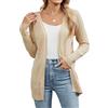 Famrrifuu Cardigan Donna Lungo Estivo Primavera Leggero Maniche Lunghe Giacca Elegante Cardigan in Maglia Sciolto, Albicocca, L