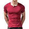 palglg Tshirt Uomo Casuale Manica Corta Maglietta Palestra V Neck Cotone Vino Rosso L