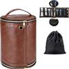 Luxspire Borsa da Toilette per Uomo, Borsa da Toilette Viaggio，Borsa da Barba in PU Impermeabile per Accessori da Toilette, Regali per Uomini, Marrone