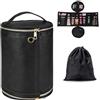 Luxspire Borsa da Toilette per Uomo, Borsa da Toilette Viaggio，Borsa da Barba in PU Impermeabile per Accessori da Toilette, Regali per Uomini, Nero