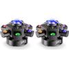 DazzlingStage 2 Pezzi 150W Palco Teste Mobili, 6 LED 4-in-1 d-mx512 Fascio Stroboscopico RGBW Miscelazione Colori Effetti Cielo Stellato e Sfera Magica X-asse 540° con Telecomando per Matrimonio Festa Teatro DJ