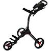 Bag Boy Golf, Compact 3 Push Cart-Nero Opaco/Rosso Unisex