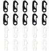 Adiwo 20 Pezzi Flag Pole Clip, Nylon Flag Pole Clip a Scatto, Fibbia per Gancio a Scatto per Asta di Bandiera per Abbigliamento Giardino Esterno Campeggio Vela Portachiavi（Bianco+Nero）