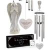 Sympathy Hearts Angel Memorial Wind Chimes for Loss of a Loved One Prime - Grande campanello a vento di simpatia in memoria della persona amata - Funerale lutto condoglianze regali per la perdita di