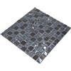 conwire Piastrella a mosaico traslucida grigio nero mosaico di vetro cristallo pietra grigio nero per parete bagno WC doccia cucina specchio piastrella rivestimento rivestimento vasca bagno mosaico
