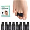 Welnove 8 Pack of Hammer Toe Straightener, Welnove Hammer Toe Splints, Toe Cushioned Bandages, Toe Corrector for Overlapping Toes, Toe Splints for Crooked Toes, Curled Toes, Bent Toes - Large (Black)