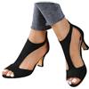 Generic Sandali Donna Estive con Tacco Eleganti Scarpe Moda Punta Aperta Sandali con Tacco Basso Comode Plateau Cinturino Caviglia Heeled Sandal Cerimonia Neri Classiche Fibbie Sandalo Sposa Matrimonio