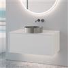 neoro n60 mobile La: 100 cm con 1 scomparto estraibile, lavabo acciaio inox spazzolato,, BN0734BS+BN0756WM, n60 [Mobili da Bagno > Mobili con Lavabo Integrato]