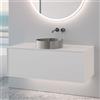 neoro n60 mobile La: 120 cm con 1 scomparto estraibile, lavabo acciaio inox spazzolato,, BN0734BS+BN0757WM, n60 [Mobili da Bagno > Mobili con Lavabo Integrato]