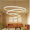 Arcadia Lampadario Led Soffitto Sospensione Moderno con Luce Calda e Fredda Dimmerabile, Telecomando e App Cellulare - Lampadario Camera da Letto, Soggiorno, Cucina e Cameretta 7500 LM 80 Cm Bianco
