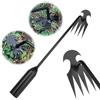 Generic Strumento per sarchiatore da giardino a 4 denti, in acciaio al manganese, a doppio scopo, manuale, rastrello per sarchiatore da giardino, pala da giardino, giardinaggio (30 cm, 4 denti nero)