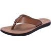 Harssidanzar Harssindanzar Sandali infradito da uomo, perizoma estivo Confortevole supporto per arco Scarpe da spiaggia con plantare in morbida pelle microfibra KM215,cachi,taglia 41