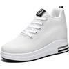 AONEGOLD Scarpe con Zeppa Donna Sneakers da Ginnastica Running Sportivo Outdoor Fitness Tennis Casual Scarpe 9cm（Bianco，37 EU）