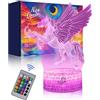 Nice Dream Luce Notturna da Unicorno per Bambini, Lampada da Illusione 3D Luce LED, Telecomando 16 Cambia Colore Dimmerabile, Regali di Natale per Ragazze Ragazzi Arredamento Camera da Letto