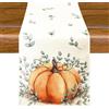 Aitsite Runner Da Tavola Autunnale, Runner Da Tavola Halloween Tovaglia Autunno Zucca Centrotavola Autunnale Decorazioni Halloween Autunno, Decorazioni Autunnali Casa 40 X 180cm (Eucalyptus Pumpkin)